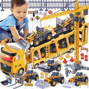 TACOBEAR Véhicule Chantier Jouet Enfant Véhicule de Construction Camion avec Grue et Bulldozer Jaune - Publicité TACOBEAR Véhicule Chantier Jouet Enfant Véhicule de Construction Camion avec Grue et Bulldozer Jaune - Publicité