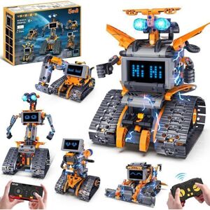 HOGOKIDS Robot télécommandé 5 en 1 RC Voiture dingénierie Contrôle par télécommande ou app Jouets de bloc 555 PCS Enfants12+ ans Jaune - Publicité HOGOKIDS Robot télécommandé 5 en 1 RC Voiture dingénierie Contrôle par télécommande ou app Jouets de bloc 555 PCS Enfants12+ ans Jaune - Publicité