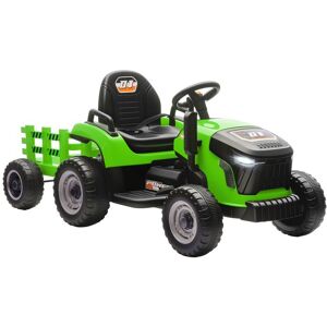 Tracteur électrique enfants - AIYAPLAY - remorque amovible - télécommande 24G - PP et métal - 139x58x55cm - vert Vert - Publicité Tracteur électrique enfants - AIYAPLAY - remorque amovible - télécommande 24G - PP et métal - 139x58x55cm - vert Vert - Publicité