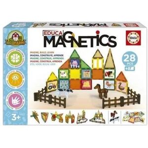 Magnetics Ecoferme - Jeu de construction - EDUCA - 28 pièces magnétiques 2 animaux 8 cartes - Dès 3 ans - Publicité Magnetics Ecoferme - Jeu de construction - EDUCA - 28 pièces magnétiques 2 animaux 8 cartes - Dès 3 ans - Publicité