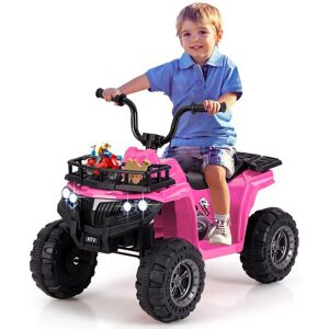 COSTWAY Quad Electrique pour Enfants 6V 45AH avec 4 Roues Antidérapantes LED Panier de Rangement 74 x 45 x 56 cm Rose Rose - Publicité COSTWAY Quad Electrique pour Enfants 6V 45AH avec 4 Roues Antidérapantes LED Panier de Rangement 74 x 45 x 56 cm Rose Rose - Publicité