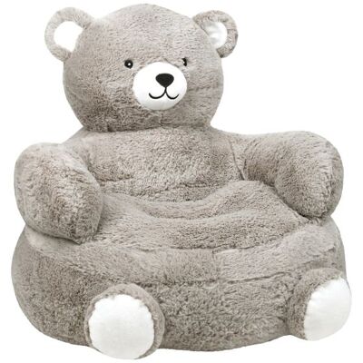 LOVELY CASA Pouf peluche ours enfant Gris 45x45x45 cm Gris - Publicité LOVELY CASA Pouf peluche ours enfant Gris 45x45x45 cm Gris - Publicité