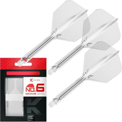 Target Darts K-Flex No.6 Flights et Shafts - Transparent Moyen (33mm) - Publicité Target Darts K-Flex No.6 Flights et Shafts - Transparent Moyen (33mm) - Publicité