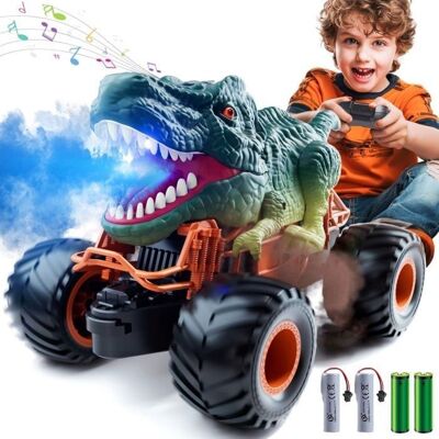 Voiture Télécommandée Tout Terrain - LECOO - Dinosaure T-Rex - 2.4GHz anti-interférence - Lumières & Sons - 3-8 ans Blanc - Publicité Voiture Télécommandée Tout Terrain - LECOO - Dinosaure T-Rex - 2.4GHz anti-interférence - Lumières & Sons - 3-8 ans Blanc - Publicité