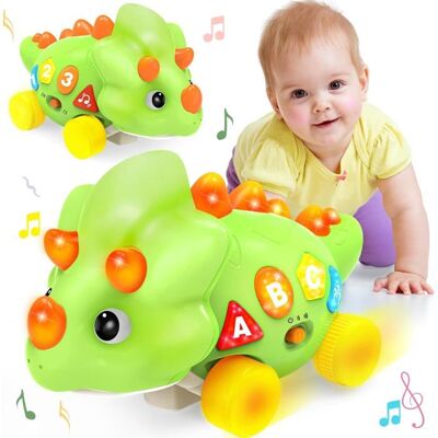 MEGAWISE Jouet Dinosaure Musical à Ramper pour Bébé 1 An - avec Capteurs de Mouvement - Jouet Éducatif Précoce pour Bébé 6 à 36 Mois - Vert Vert - Publicité MEGAWISE Jouet Dinosaure Musical à Ramper pour Bébé 1 An - avec Capteurs de Mouvement - Jouet Éducatif Précoce pour Bébé 6 à 36 Mois - Vert Vert - Publicité