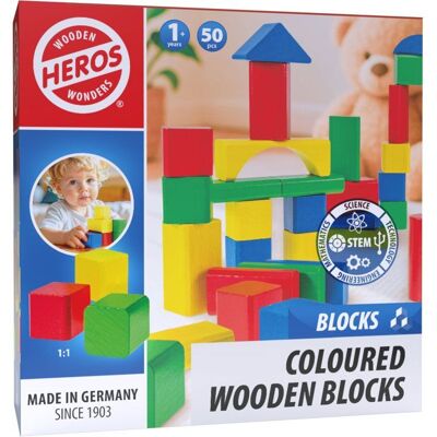 HEROS - Blocs de construction en bois 100 % certifié FSC® - 50 pièces - Dès 1 ans - Publicité HEROS - Blocs de construction en bois 100 % certifié FSC® - 50 pièces - Dès 1 ans - Publicité