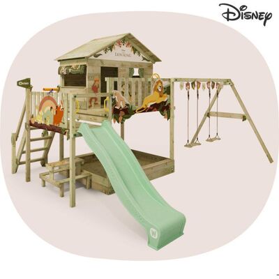 Aire de jeux WICKEY Disney Quest Le Roi Loin– Toboggan 220 cm balançoire & mur d’escalade – Garantie 10 ans* - Publicité Aire de jeux WICKEY Disney Quest Le Roi Loin– Toboggan 220 cm balançoire & mur d’escalade – Garantie 10 ans* - Publicité