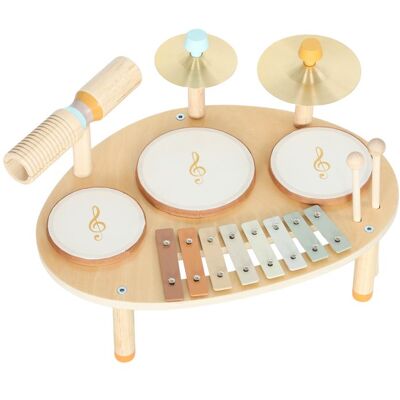 Jeux de tambours pour bébé - AIYAPLAY - instruments de musique avec xylophone - bois - naturel Beige - Publicité Jeux de tambours pour bébé - AIYAPLAY - instruments de musique avec xylophone - bois - naturel Beige - Publicité