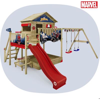 Aire de jeux WICKEY Marvel Quest Spiderman – Toboggan 220 cm balançoire & mur d’escalade – Garantie 10 ans* - Publicité Aire de jeux WICKEY Marvel Quest Spiderman – Toboggan 220 cm balançoire & mur d’escalade – Garantie 10 ans* - Publicité