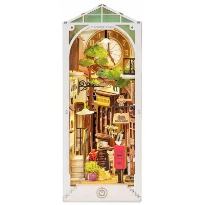 ROBOTIME Maquette 3D - ROLIFE - Sunshine Town - Serre-Livres en Bois - DIY - Maison Miniature Rouge - Publicité ROBOTIME Maquette 3D - ROLIFE - Sunshine Town - Serre-Livres en Bois - DIY - Maison Miniature Rouge - Publicité