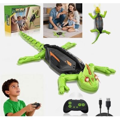 LANGTU Gecko Lézard Robot Télécommandé avec Yeux LED Lumineux Lézard Robot Grimpeur pour Jouet Cadeau Enfant Vert Vert - Publicité LANGTU Gecko Lézard Robot Télécommandé avec Yeux LED Lumineux Lézard Robot Grimpeur pour Jouet Cadeau Enfant Vert Vert - Publicité