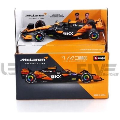 Modèle réduit - BBURAGO - MCLAREN MCL38 - Échelle 1/43 - Réplique saison 2024 (O. Piastri) - 14 ans+ - Publicité Modèle réduit - BBURAGO - MCLAREN MCL38 - Échelle 1/43 - Réplique saison 2024 (O. Piastri) - 14 ans+ - Publicité
