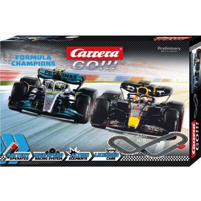 SANS Circuit course Formula Champions Longueur 63 m Echelle voitures 1/43 Carrera Go Dès 6 ans - Reconditionné – Excellent état. Noir - Publicité SANS Circuit course Formula Champions Longueur 63 m Echelle voitures 1/43 Carrera Go Dès 6 ans - Reconditionné – Excellent état. Noir - Publicité