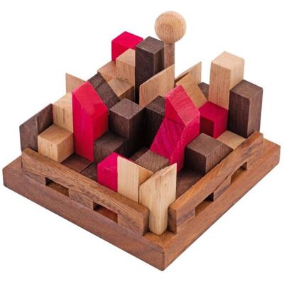 Casse-tête en bois - Engelhart - La cité infernale - 11 pièces - Niveau difficile - Écologique Beige - Publicité Casse-tête en bois - Engelhart - La cité infernale - 11 pièces - Niveau difficile - Écologique Beige - Publicité
