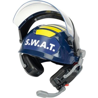 Casque S.W.A.T - KLEIN - 8809 - Visière escamotable écouteurs et micros factices - Déguisement policier - Dès 3 ans Bleu - Publicité Casque S.W.A.T - KLEIN - 8809 - Visière escamotable écouteurs et micros factices - Déguisement policier - Dès 3 ans Bleu - Publicité
