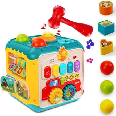 LECOO Jouet Musical - Cube dActivité - 7 en 1 - Éducatif - Sons et Lumières - Cadeau de Noël - Publicité LECOO Jouet Musical - Cube dActivité - 7 en 1 - Éducatif - Sons et Lumières - Cadeau de Noël - Publicité