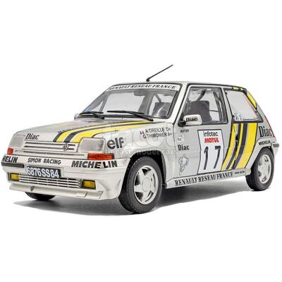 Voiture miniature - SOLIDO - Renault Supercinq GT Turbo Tour de Corse 1989 - 1/18 - Métal monté - S1810005 - Publicité Voiture miniature - SOLIDO - Renault Supercinq GT Turbo Tour de Corse 1989 - 1/18 - Métal monté - S1810005 - Publicité