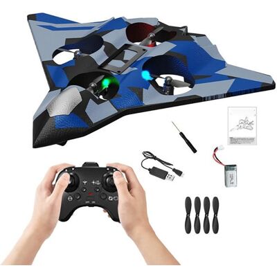 PIMPIMSKY Avion Télécommandé 24 GHz RC Avion avec LED Quadricoptère Rotation à 360° Chargement par USB Avions Télécommandé Planeur Bleu - Publicité PIMPIMSKY Avion Télécommandé 24 GHz RC Avion avec LED Quadricoptère Rotation à 360° Chargement par USB Avions Télécommandé Planeur Bleu - Publicité