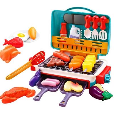 PIMPIMSKY Jouets de barbecue Ensemble de jeu barbecue pour enfants Jouets de simulation avec aliments changeant de couleur et fumée Bleu - Publicité PIMPIMSKY Jouets de barbecue Ensemble de jeu barbecue pour enfants Jouets de simulation avec aliments changeant de couleur et fumée Bleu - Publicité