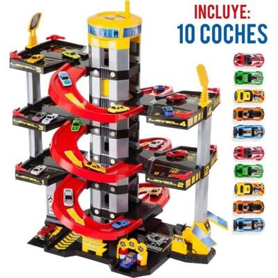 Garage à jouets 6 étages avec 10 voitures - MOLTO - Gamme Molto - Pour enfants dès 3 ans Rouge - Publicité Garage à jouets 6 étages avec 10 voitures - MOLTO - Gamme Molto - Pour enfants dès 3 ans Rouge - Publicité