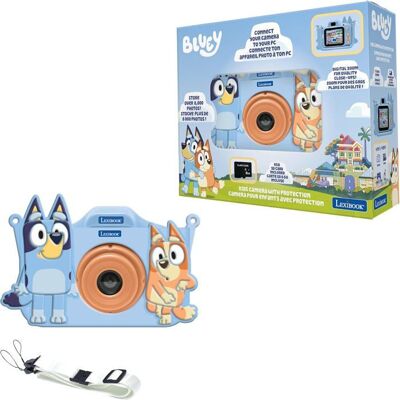 Lexibook - Appareil photo enfant avec protection - 4 en 1 - Bluey - Carte mémoire 8go - Étui - Photo Vidéo MP3 et jeux - Publicité Lexibook - Appareil photo enfant avec protection - 4 en 1 - Bluey - Carte mémoire 8go - Étui - Photo Vidéo MP3 et jeux - Publicité