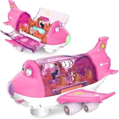 Jouet Avion pour Enfants Avion électrique avec lumières et musique - Convient aux garçons et aux filles de 3 à 7 ans - Rose Rose - Publicité Jouet Avion pour Enfants Avion électrique avec lumières et musique - Convient aux garçons et aux filles de 3 à 7 ans - Rose Rose - Publicité