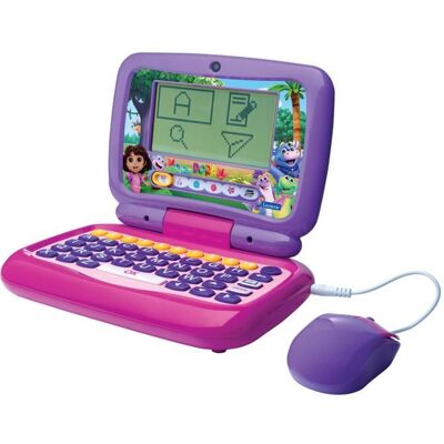 Lexibook Mon premier ordinateur éducatif Dora (EN/FR) Violet - Publicité Lexibook Mon premier ordinateur éducatif Dora (EN/FR) Violet - Publicité