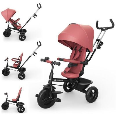 Tricycle Kinderkraft ASTON 2 PLUS évolutif 6 en 1 siège pivotant 360° semi-allongé avec guidon parental canopy Rose Rose - Publicité Tricycle Kinderkraft ASTON 2 PLUS évolutif 6 en 1 siège pivotant 360° semi-allongé avec guidon parental canopy Rose Rose - Publicité