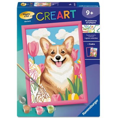 Ravensburger – CreArt Kids 18x24cm – Numéro dArt – Corgi – Kit de peinture par numéros – Dès 9 ans – 12023222 - Publicité Ravensburger – CreArt Kids 18x24cm – Numéro dArt – Corgi – Kit de peinture par numéros – Dès 9 ans – 12023222 - Publicité