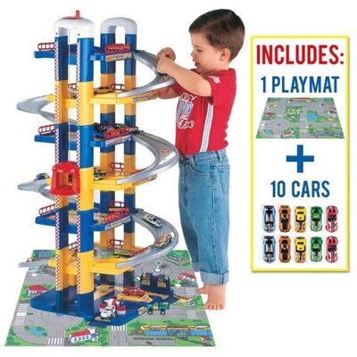 Garage à jouets 7 étages MOLTO avec 10 voitures et tapis de jeu - Mixte - Enfant - Bleu Jaune Bleu - Publicité Garage à jouets 7 étages MOLTO avec 10 voitures et tapis de jeu - Mixte - Enfant - Bleu Jaune Bleu - Publicité