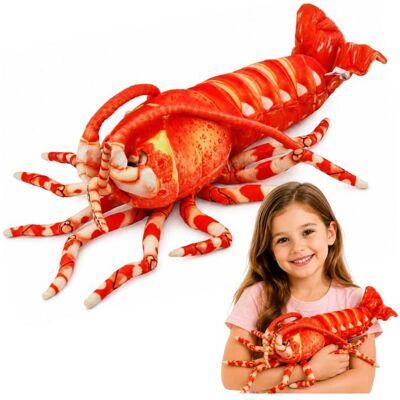 Crevette en peluche - LEAN Toys - 55 x 12 x 10 cm - Longueur des pattes env. 20 cm - Peluche douce Rouge - Publicité Crevette en peluche - LEAN Toys - 55 x 12 x 10 cm - Longueur des pattes env. 20 cm - Peluche douce Rouge - Publicité