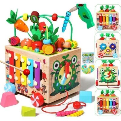 LECOO Cube dActivité Bébé Jouet Bebe 1 an Jouets Montessori en Bois Bébé 1 2 3 ans Jouets Éveil Cadeaux pour tout-petit garçon fille - Publicité LECOO Cube dActivité Bébé Jouet Bebe 1 an Jouets Montessori en Bois Bébé 1 2 3 ans Jouets Éveil Cadeaux pour tout-petit garçon fille - Publicité