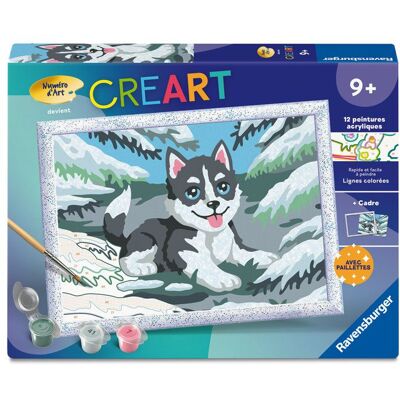 Ravensburger – CreArt Kids 18x24cm – Numéro dArt – Huski neige – Kit de peinture par numéros – Dès 7 ans – 12023226 - Publicité Ravensburger – CreArt Kids 18x24cm – Numéro dArt – Huski neige – Kit de peinture par numéros – Dès 7 ans – 12023226 - Publicité