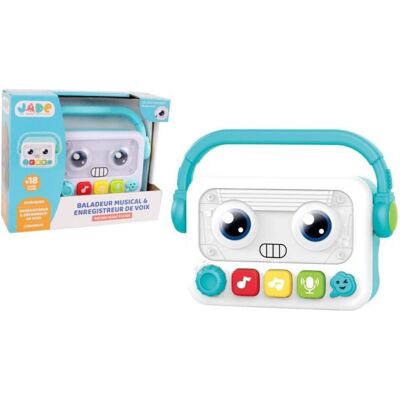 J!NX Baladeur robot musical & lumineux - J.A.D.E - 17 cm - Musique Enregistrement & Déformation de Voix - Dès 18 Mois Blanc - Publicité J!NX Baladeur robot musical & lumineux - J.A.D.E - 17 cm - Musique Enregistrement & Déformation de Voix - Dès 18 Mois Blanc - Publicité