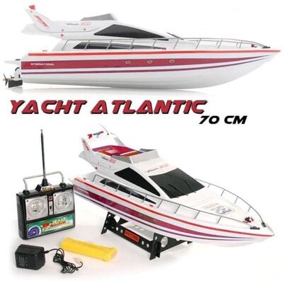 Bateau radiocommandé électrique - AMEWI - Yacht Atlantic - 73 cm - 2x moteurs 380S - Batterie NiMH 8.4V 2000 mAh Blanc - Publicité Bateau radiocommandé électrique - AMEWI - Yacht Atlantic - 73 cm - 2x moteurs 380S - Batterie NiMH 8.4V 2000 mAh Blanc - Publicité