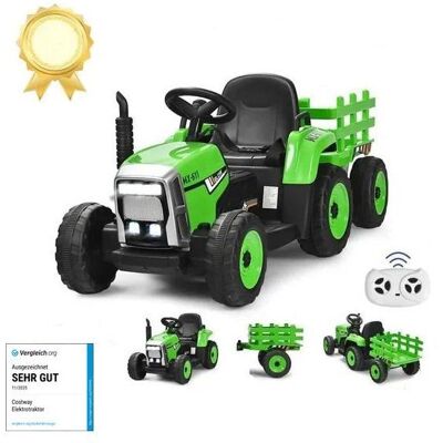 Costway - 12V Tracteur - Vert - Remorque - Ride-on Tractor - Publicité Costway - 12V Tracteur - Vert - Remorque - Ride-on Tractor - Publicité