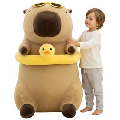 NERD HUNTERS Grand jouet peluche mascotte Capybara avec canard 100cm - Publicité NERD HUNTERS Grand jouet peluche mascotte Capybara avec canard 100cm - Publicité