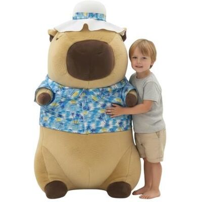 Animaux en peluche - NERD HUNTERS - Holiday Capybara 100cm - Polyester - 100 cm - Doux et chaud Bleu - Publicité Animaux en peluche - NERD HUNTERS - Holiday Capybara 100cm - Polyester - 100 cm - Doux et chaud Bleu - Publicité