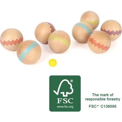 Jeu de boules en bois certifié FSC 100% pour enfants - SMALL FOOT - Boule Active 12029 - Extérieur Marron - Publicité Jeu de boules en bois certifié FSC 100% pour enfants - SMALL FOOT - Boule Active 12029 - Extérieur Marron - Publicité