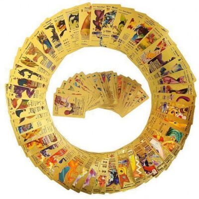 55 Pack Gold Foil Cards Pokemon Cards Pokemon Board Game Rare Gold Cards V-Series Card Collection - Publicité 55 Pack Gold Foil Cards Pokemon Cards Pokemon Board Game Rare Gold Cards V-Series Card Collection - Publicité