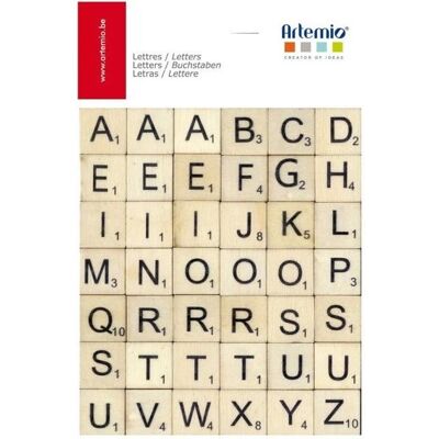 Lettres en Bois Artemio Scrabble - Jeu de Société - Publicité Lettres en Bois Artemio Scrabble - Jeu de Société - Publicité