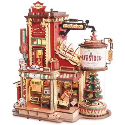 Puzzle 3D en bois à construire - ROBOTIME Dream Gift Factory boîte à musique en bois - Publicité Puzzle 3D en bois à construire - ROBOTIME Dream Gift Factory boîte à musique en bois - Publicité