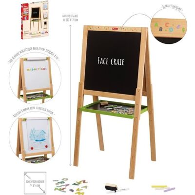 Grand tableau multifonctions en bois avec fonction dessin - JEUJURA - Ardoise craie face blanche magnétique Blanc - Publicité Grand tableau multifonctions en bois avec fonction dessin - JEUJURA - Ardoise craie face blanche magnétique Blanc - Publicité