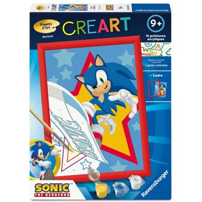 Ravensburger – CreArt Kids 18x24cm – Numéro dArt – Sonic – Kit de peinture par numéros – Dès 7 ans – 12023230 - Publicité Ravensburger – CreArt Kids 18x24cm – Numéro dArt – Sonic – Kit de peinture par numéros – Dès 7 ans – 12023230 - Publicité