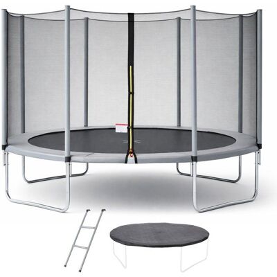 Trampoline KANGUI - GRIS Ø 426‑430 cm – Enfant – Échelle & Bâche – Certification CE & NF EN 71–14 Gris - Publicité Trampoline KANGUI - GRIS Ø 426‑430 cm – Enfant – Échelle & Bâche – Certification CE & NF EN 71–14 Gris - Publicité