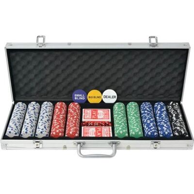 Set de Poker vidaXL avec 500 jetons - Étui en aluminium - Jeu de cartes et dés - Publicité Set de Poker vidaXL avec 500 jetons - Étui en aluminium - Jeu de cartes et dés - Publicité