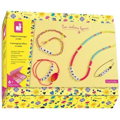 Janod Kit Créatif - 4 Bijoux À Messages À Créer Jaune - Publicité Janod Kit Créatif - 4 Bijoux À Messages À Créer Jaune - Publicité