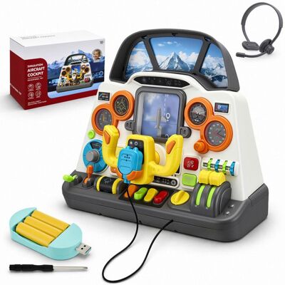 TTLIFE Volant Avion Jouet Cockpit Lumière Son Pilote Simulateur dès 3 Ans Avec effets sonores et lumineux idéal pour le jeu de rôle - Publicité TTLIFE Volant Avion Jouet Cockpit Lumière Son Pilote Simulateur dès 3 Ans Avec effets sonores et lumineux idéal pour le jeu de rôle - Publicité