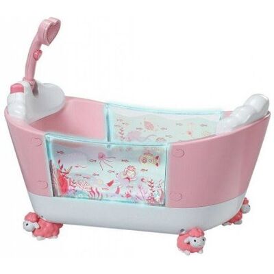 Zapf Baignoire magique rose avec douchette sons et lumieres - Pour poupons et poupees 30/36/43 cm - Accessoire bain - Jouet imitation Rose - Publicité Zapf Baignoire magique rose avec douchette sons et lumieres - Pour poupons et poupees 30/36/43 cm - Accessoire bain - Jouet imitation Rose - Publicité