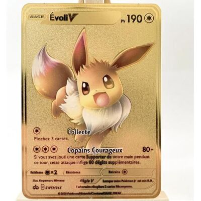 Carte pokémon métallique - Evoli - Version Française Marron - Publicité Carte pokémon métallique - Evoli - Version Française Marron - Publicité